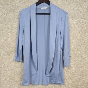 Rickis Women Lightweight Open Front Cardigan Light Blue Size L Minimalist Casual